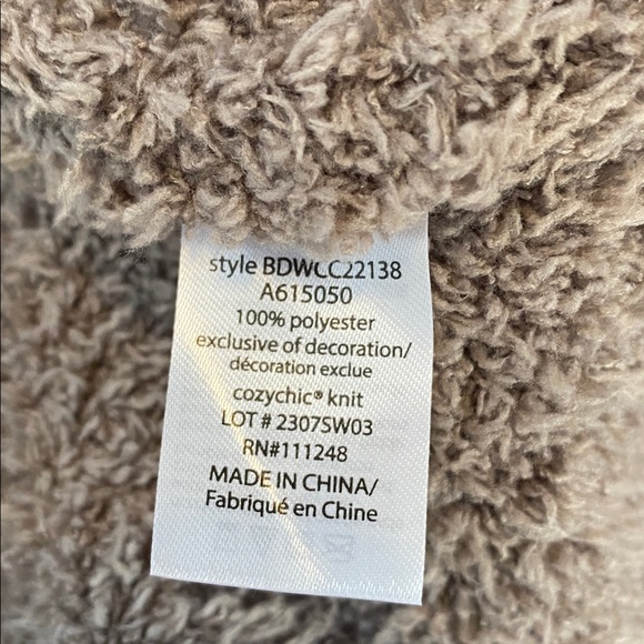 Barefoot Dreams Light Brown CozyChic Ribbed Knit Trim Cardigan Size Medium - Picture 6 of 7